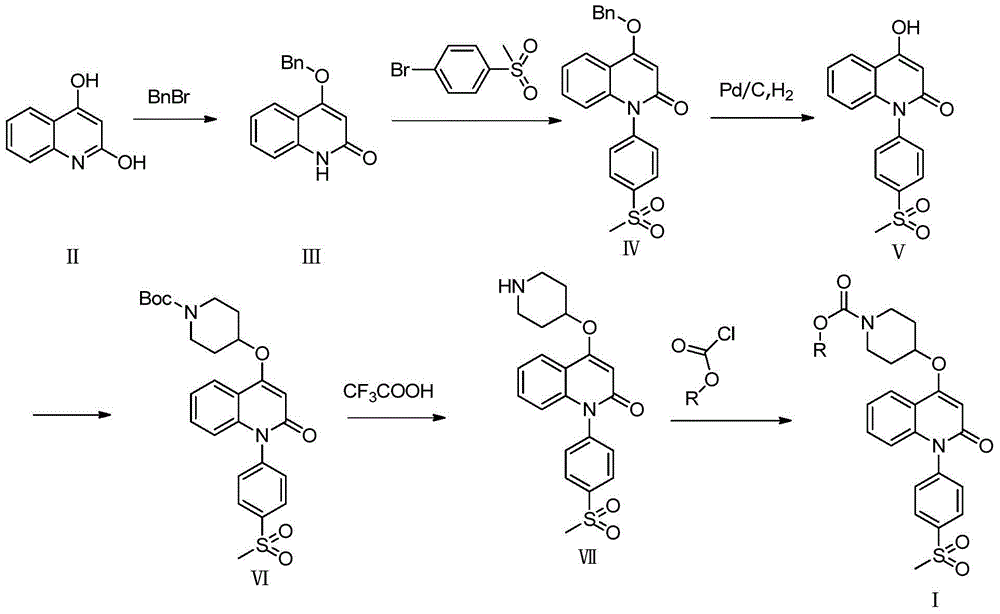 Quinolinone derivative and preparation method and application thereof