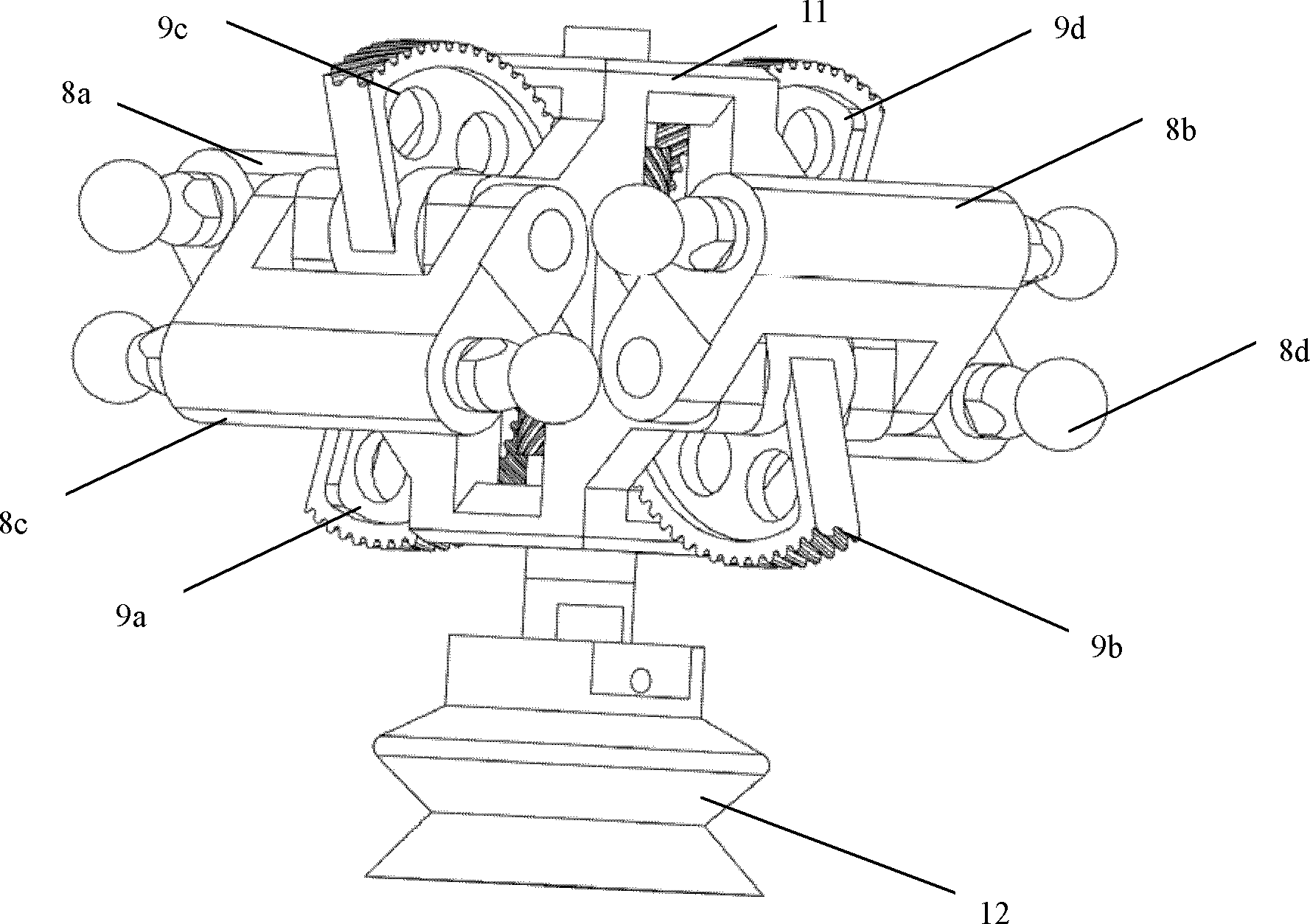 High-speed parallel manipulator with three-dimensional translation and one-dimensional rotation