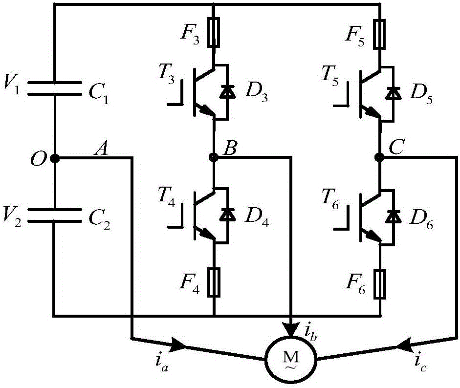 Method and system for improving DC voltage utilization ratio of three-phase and four-switch fault-tolerant inverter