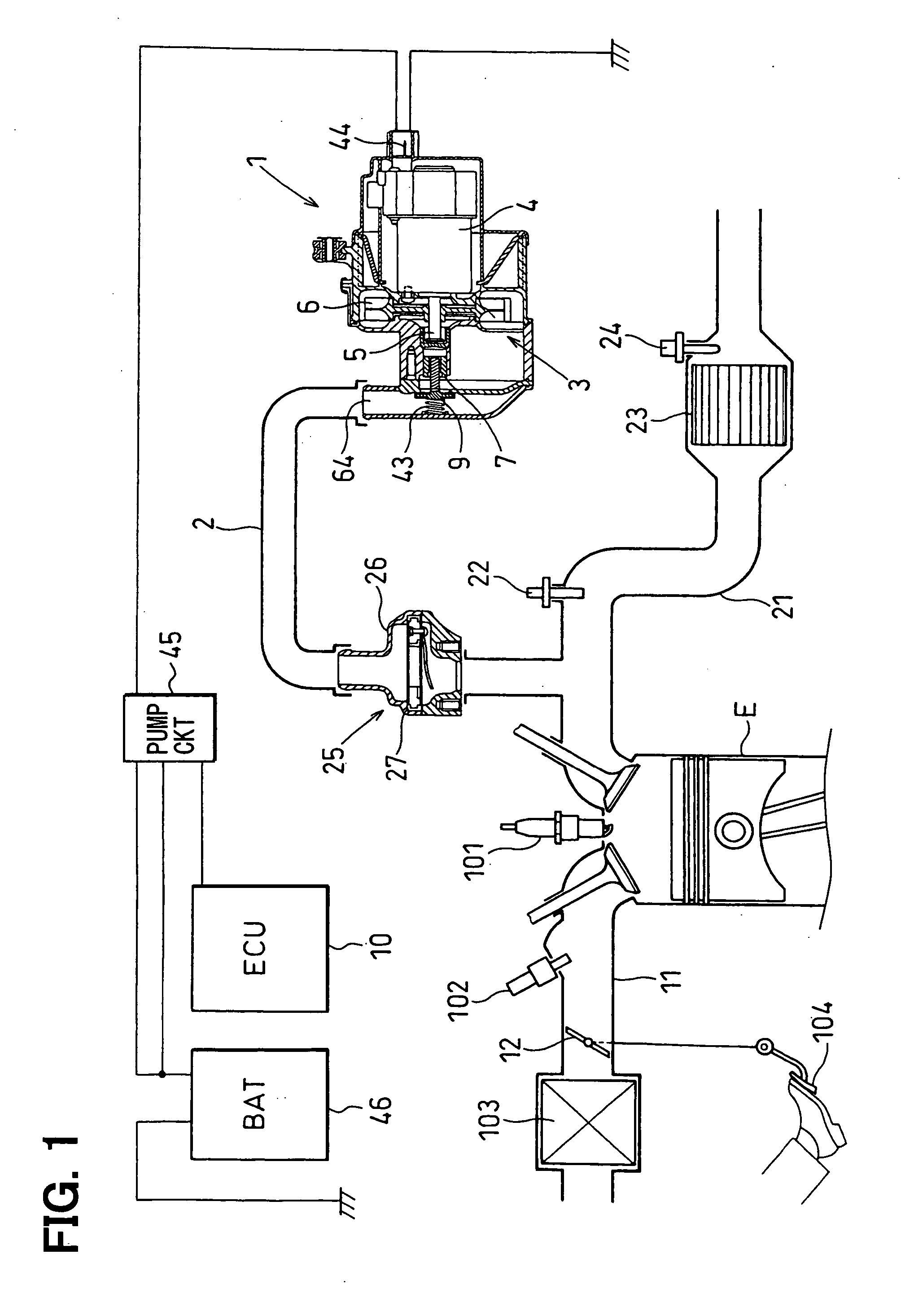 Electric air pump apparatus and evaporation fuel treatment system