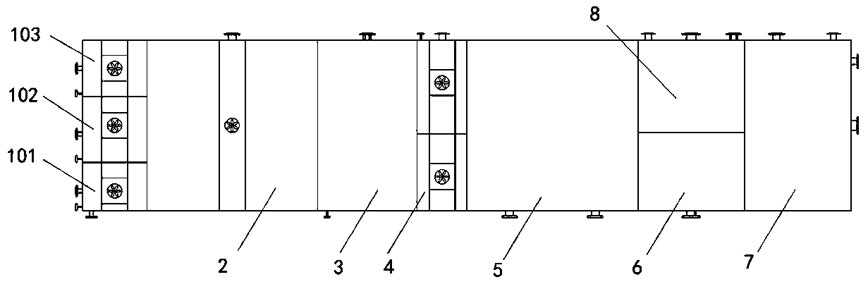 Highly-integrated multifunctional in-situ soil repairing complete apparatus and water treatment method thereof