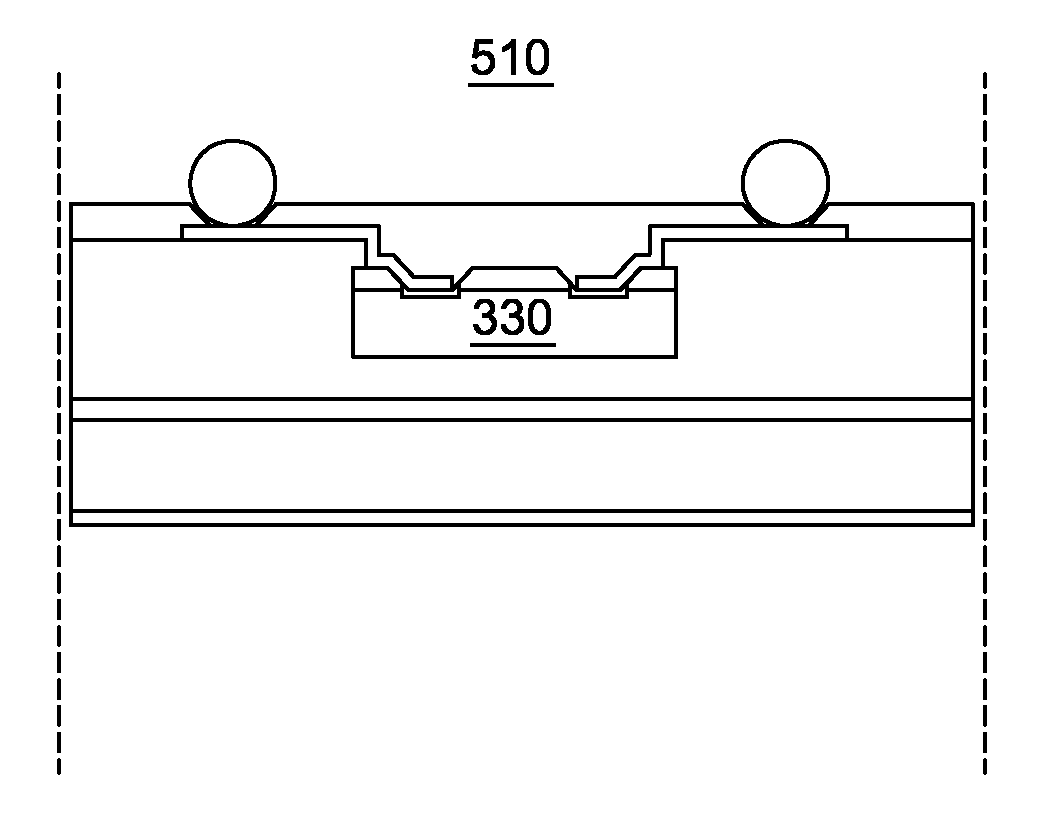 Integrated structures and methods of fabrication thereof with fan-out metallization on a chips-first chip layer