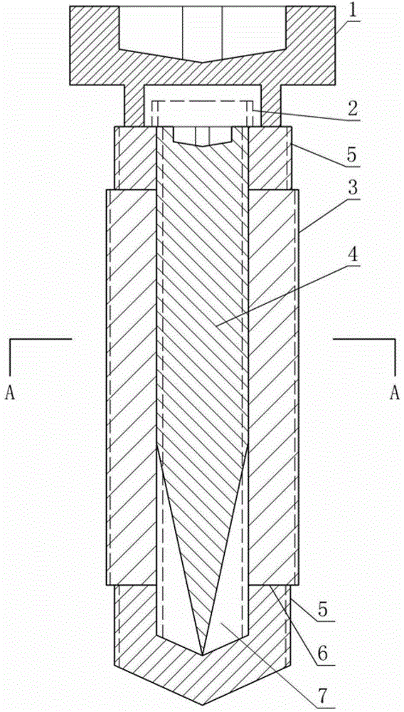 Thread non-continuous detachable expandable bone screw