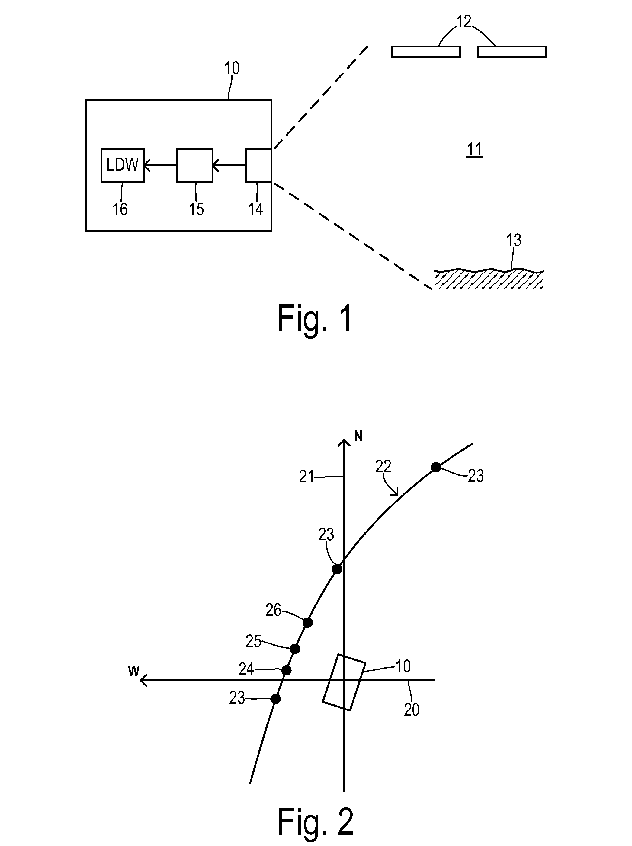 Lane monitoring with electronic horizon