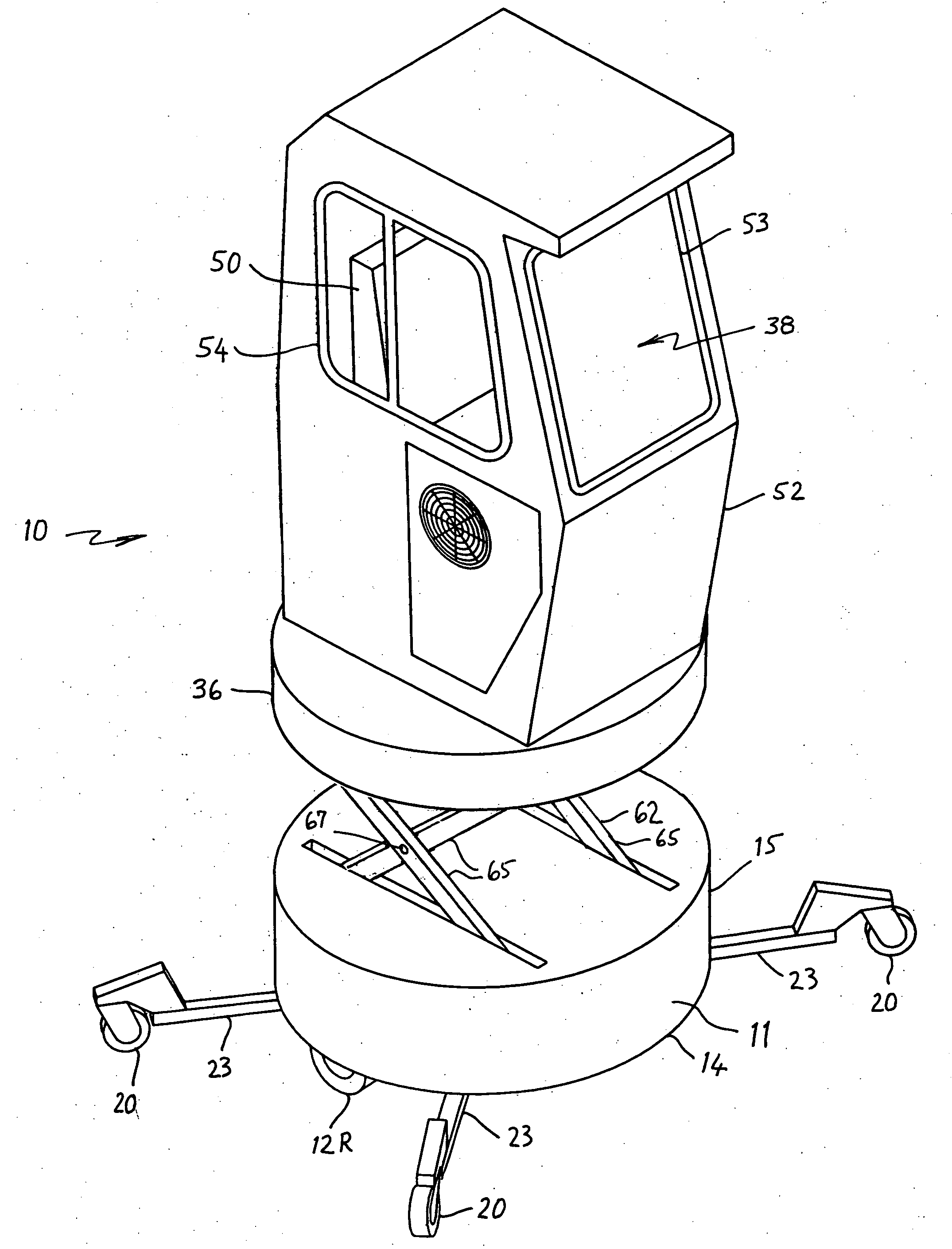 Omni-directional vehicle with elevatable observation platform