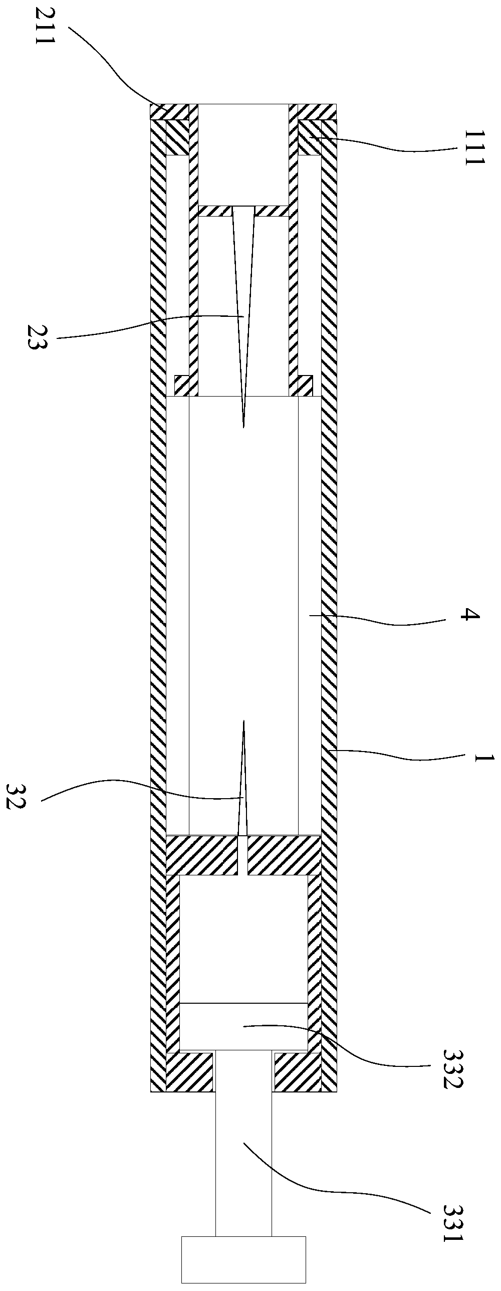 Straight pipeline liquid taking-out device and liquid taking-out method