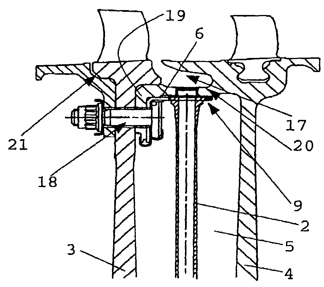 Tube-type vortex reducer with retaining ring