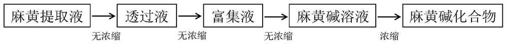 Continuous preparation method for extracting ephedrine from ephedra