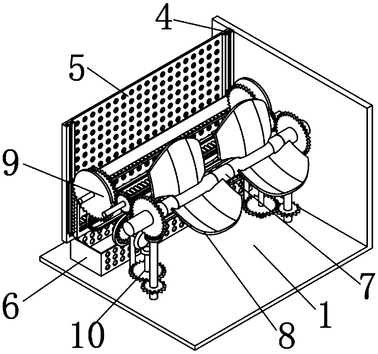 Large particle cleaning device for sewage discharge pretreatment of ecological lakes