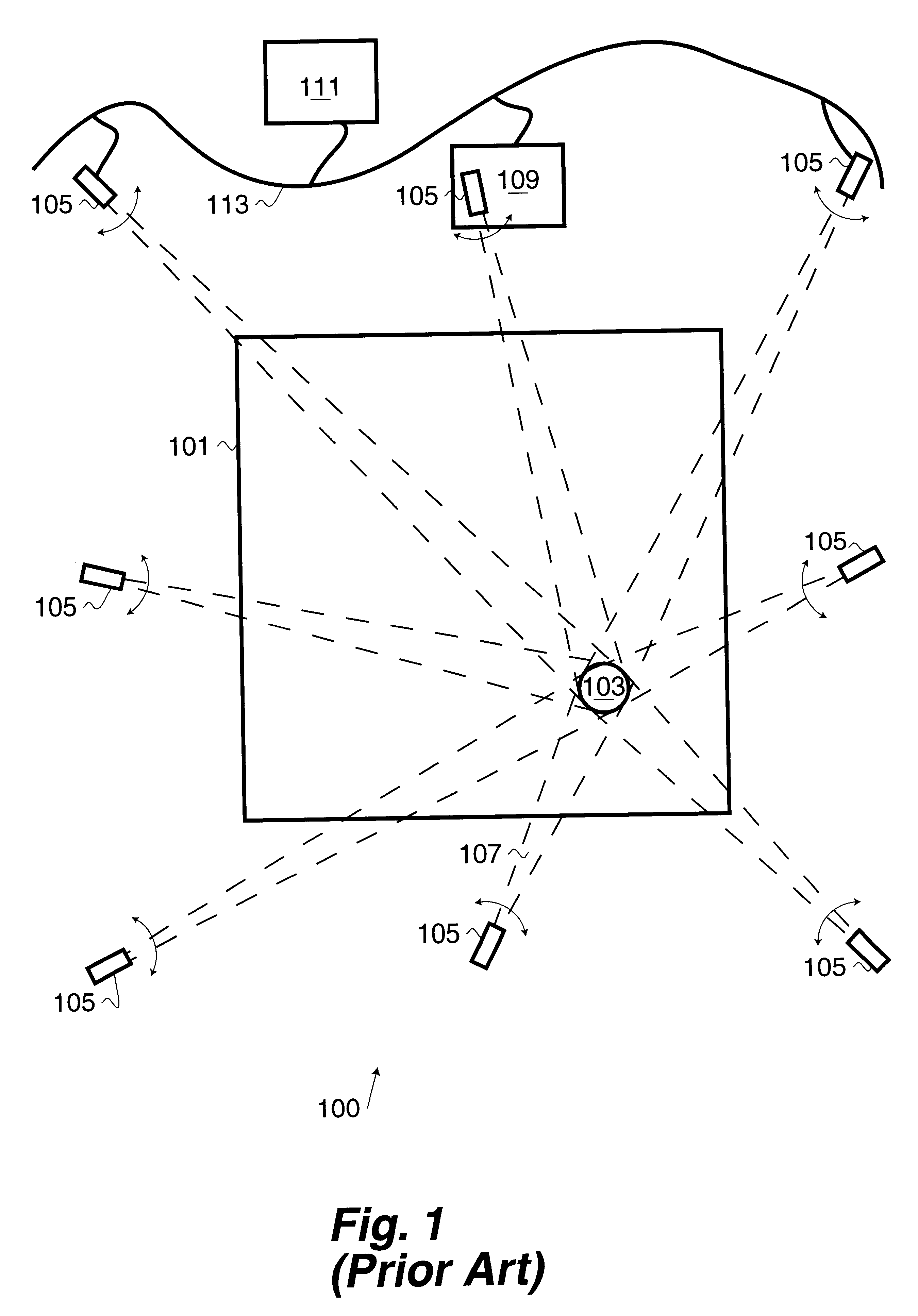 Method and system for generation of multiple viewpoints into a scene viewed by motionless cameras and for presentation of a view path