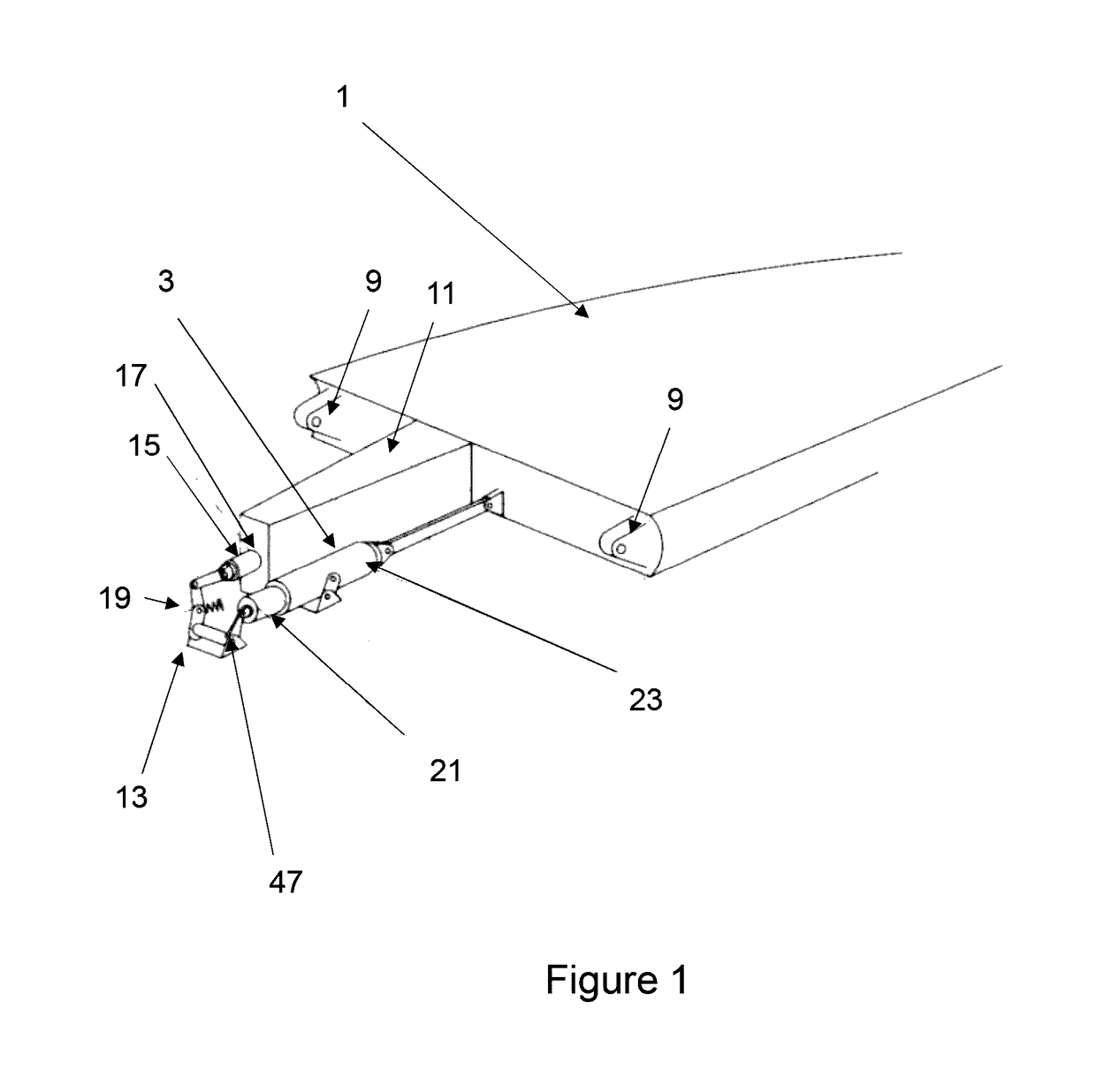 Dual-purpose locking and folding arrangement for an aircraft wing tip device