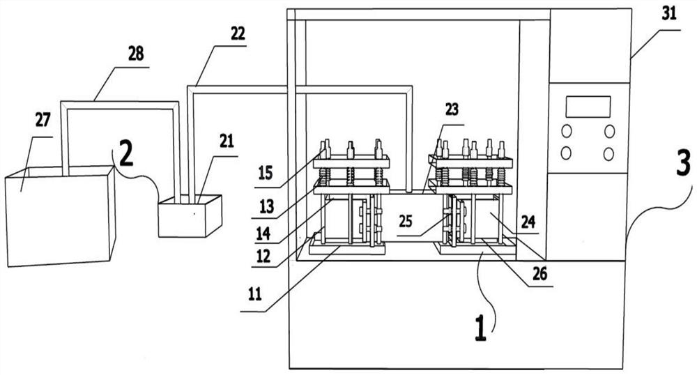 A test method for the medium transmission test device of concrete under the coupled action of temperature-osmotic pressure-load