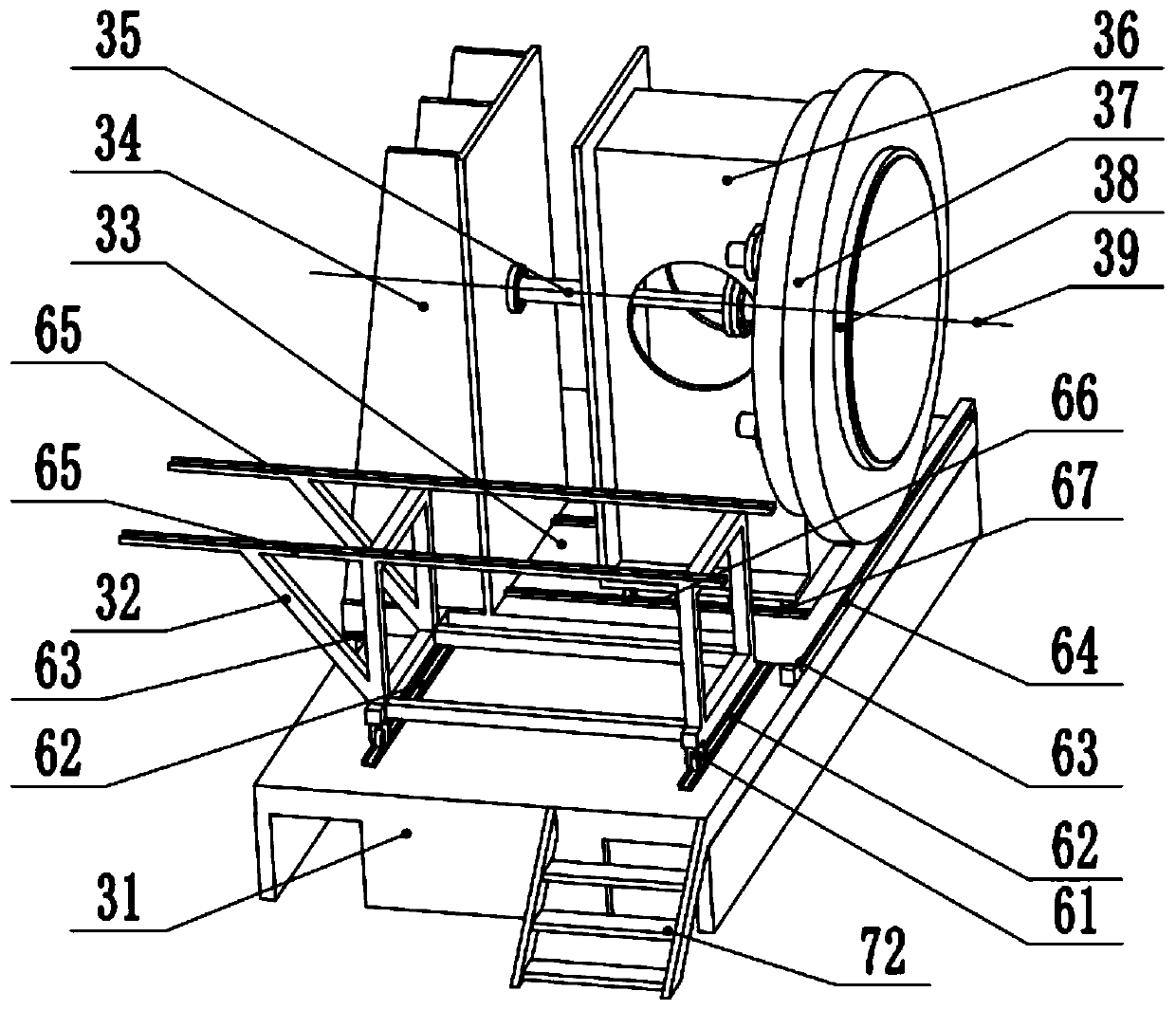 Full-automatic opening and closing horizontal supercritical fluid foaming equipment