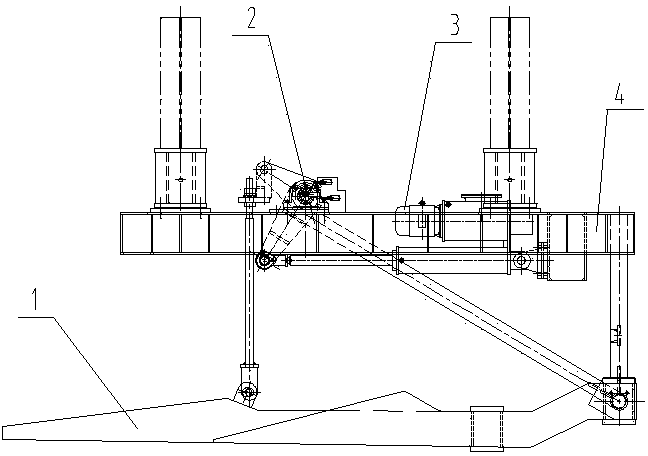 Electro-hydraulic drive M-shaped steel ladle capping and decapping device