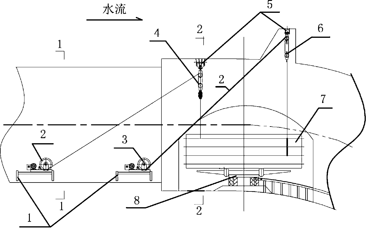 Method for mounting inclined shaft internal pressure steel tube