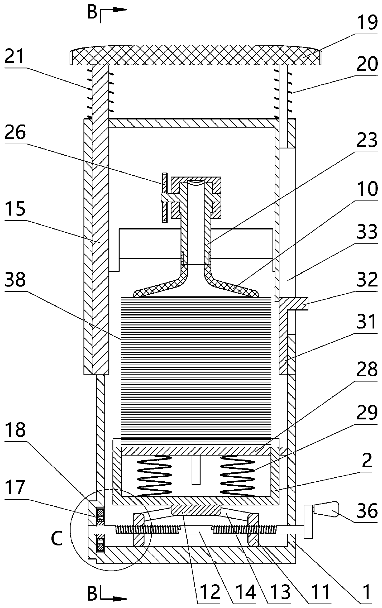 An easy-to-take hemostatic film storage device