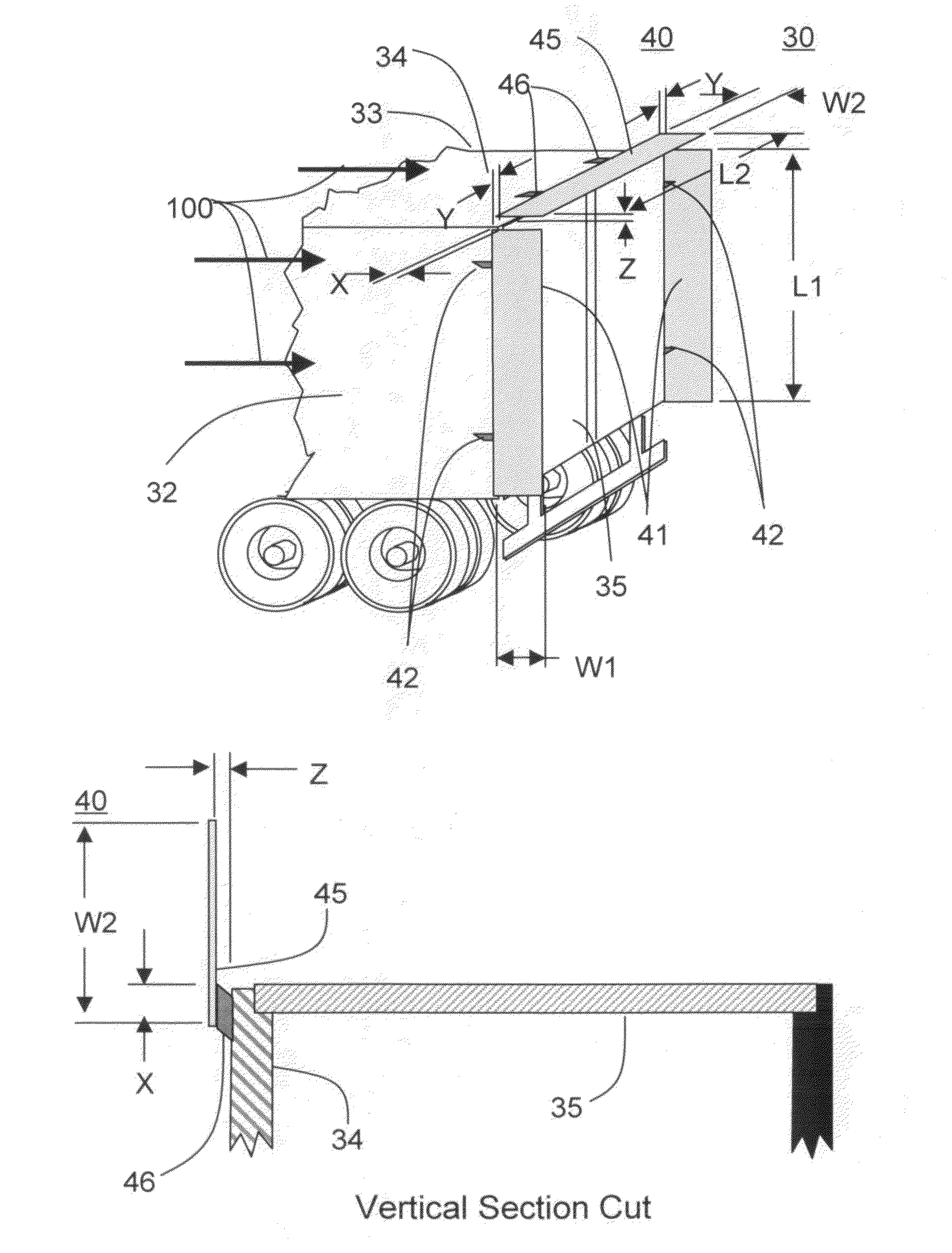 Outboard wake stabilization device and method for reducing the aerodynamic drag of ground vehicles