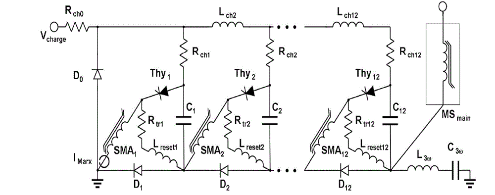 All-solid-state Marx generator with saturable pulse transformer substituting for gas switch