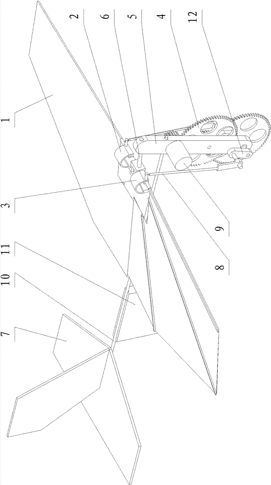 Two-dimensional flutter miniature flapping flight robot mechanism