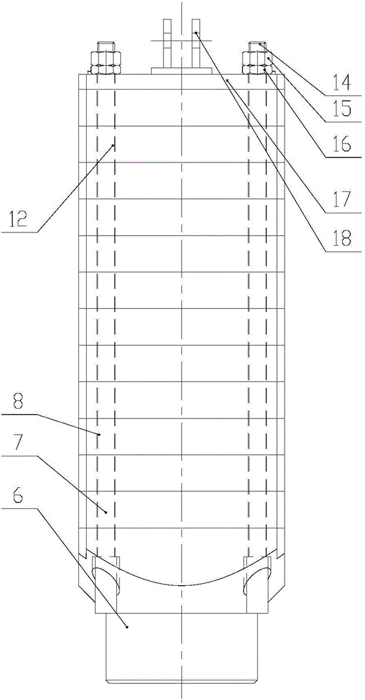 Combined hammer head for hydraulic pile hammer