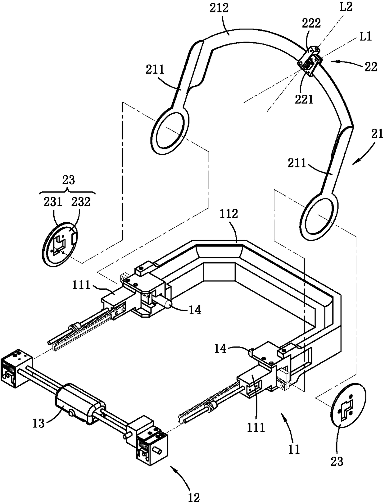 Noninvasive head stereotactic auxiliary device