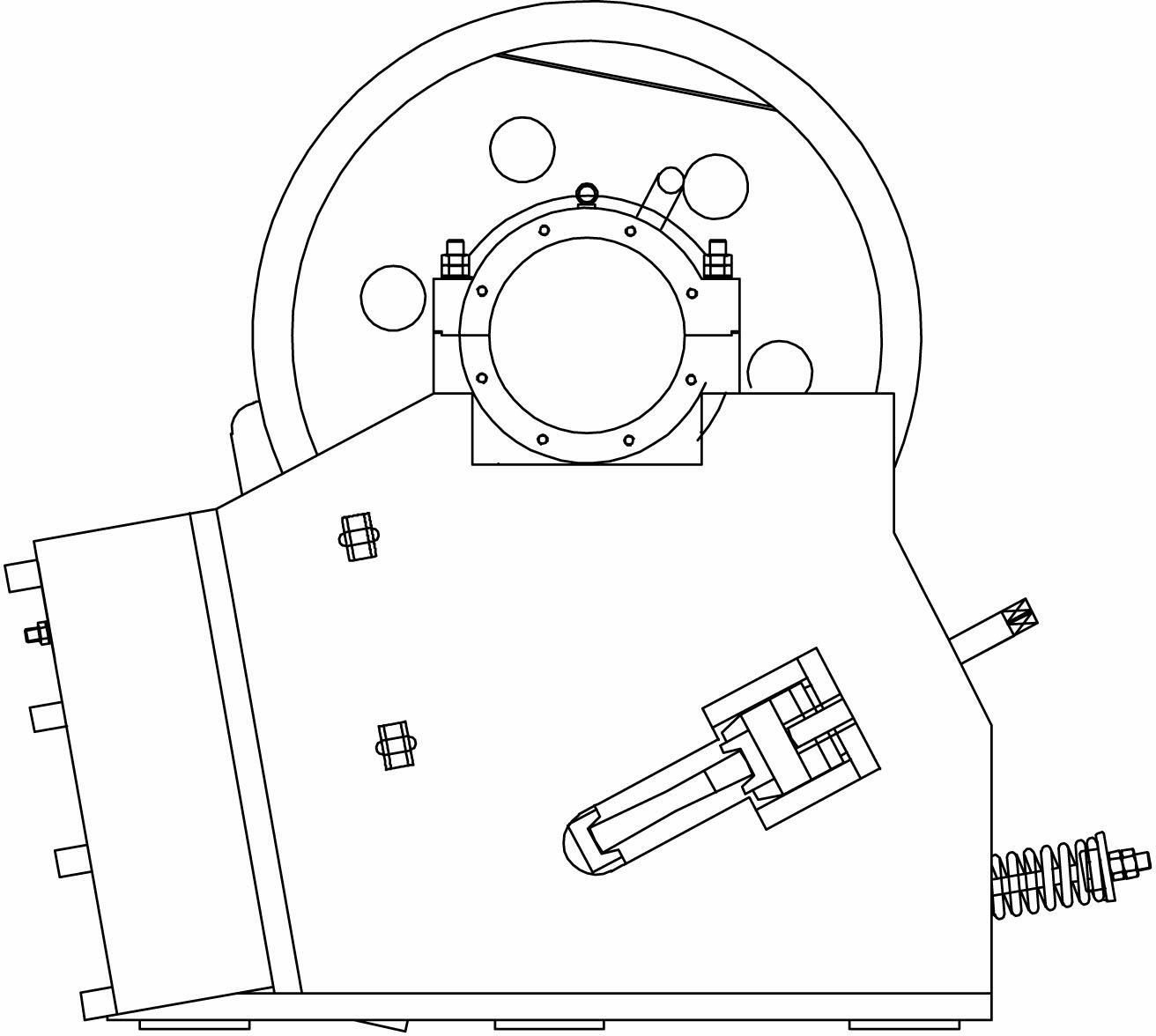 Jaw crusher with V-shaped crushing cavity