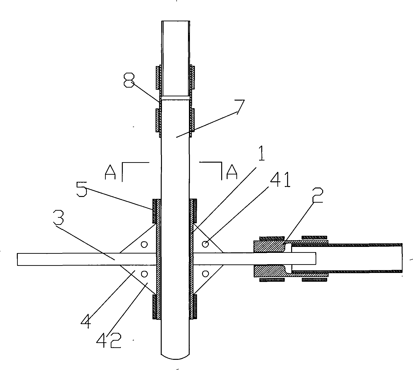 Connecting mechanism for improving tube-and-coupler scaffold