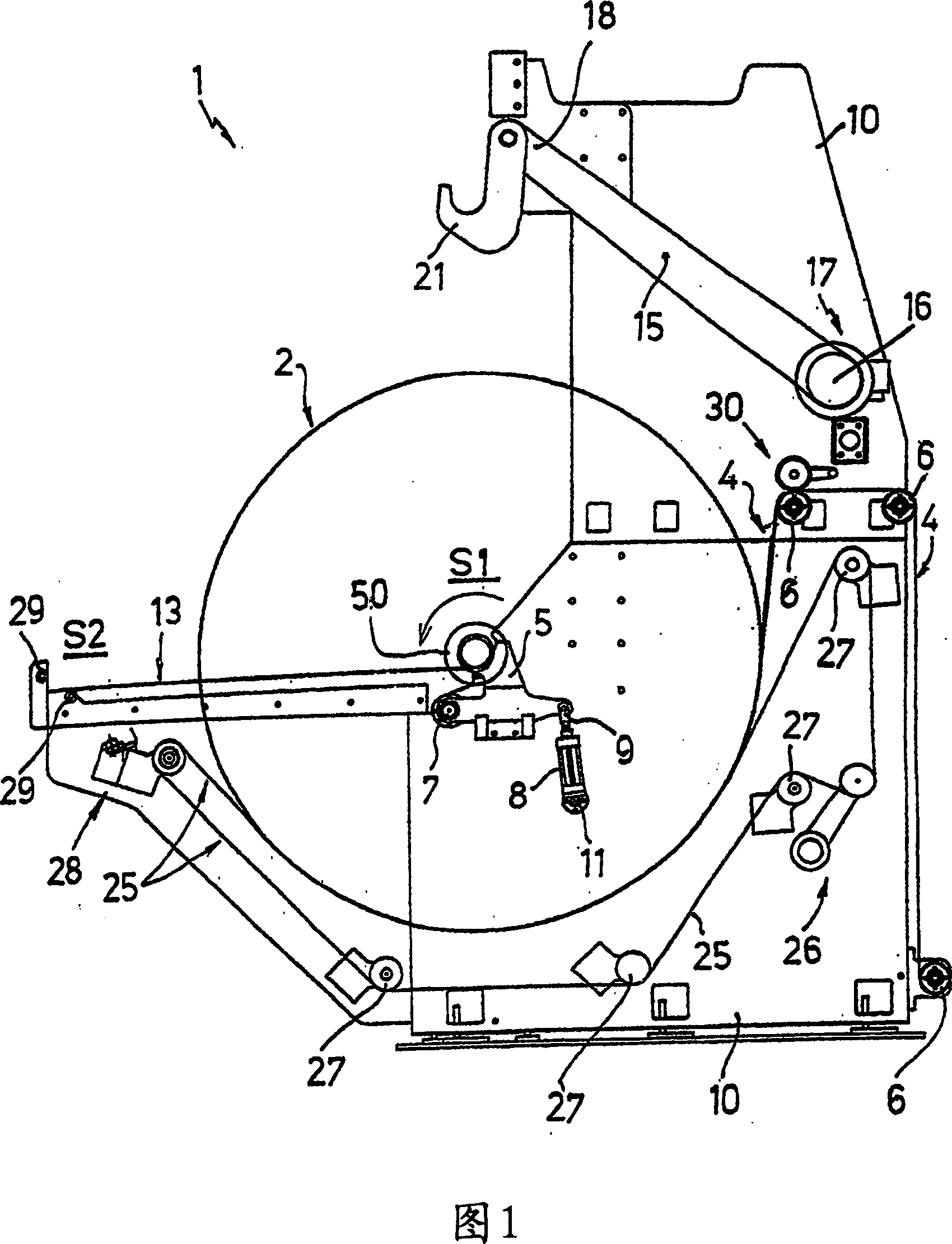 Device and method for changing the reel in an unwinder