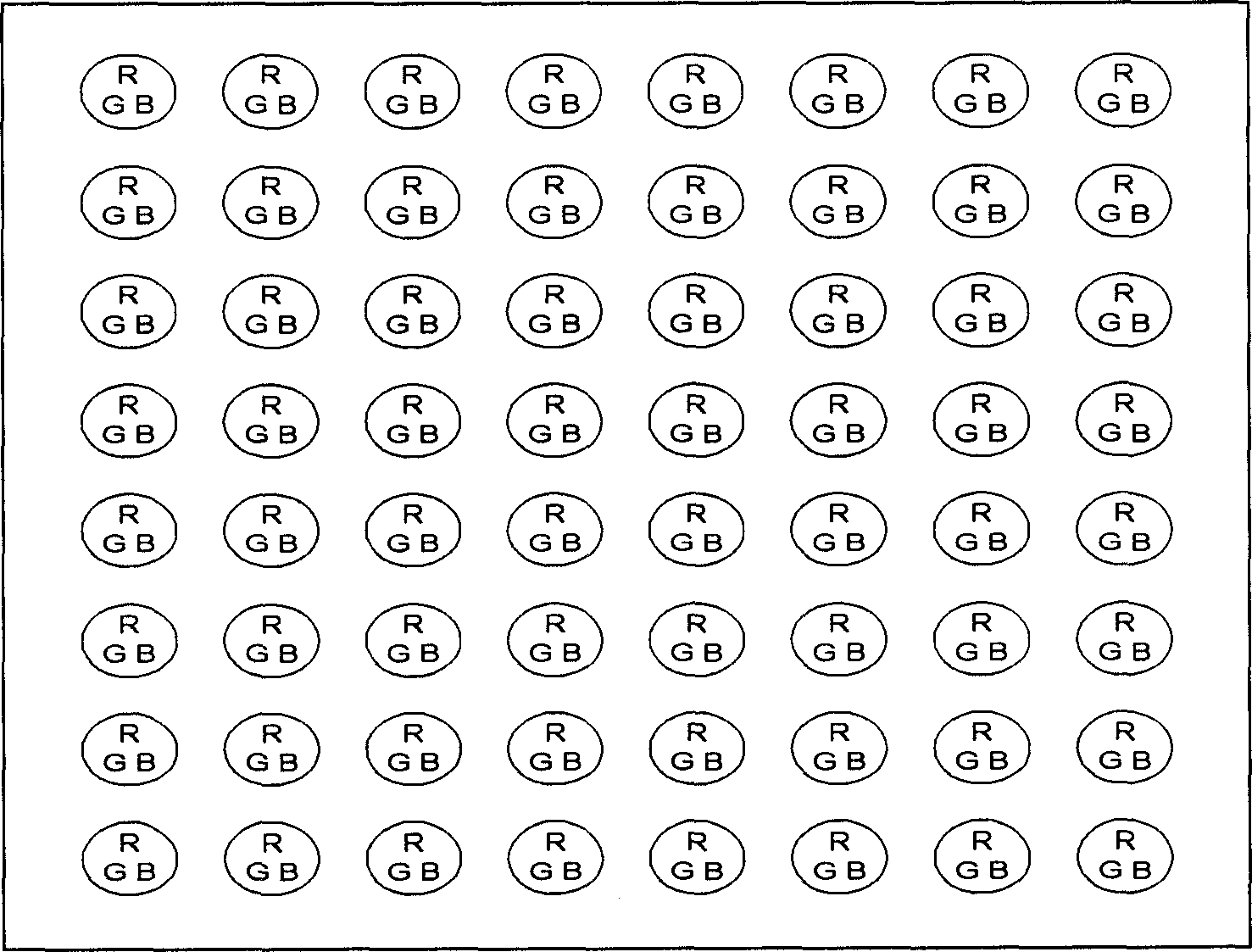 Five-light arranging method for three basic color LEDs