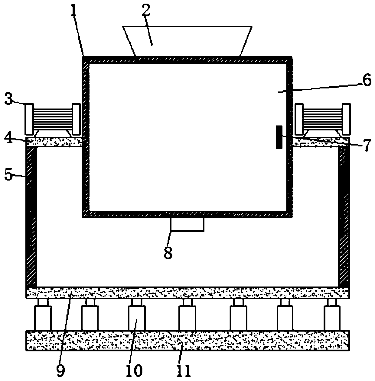 Magnetic separation device for high-purity quartz sand production and processing