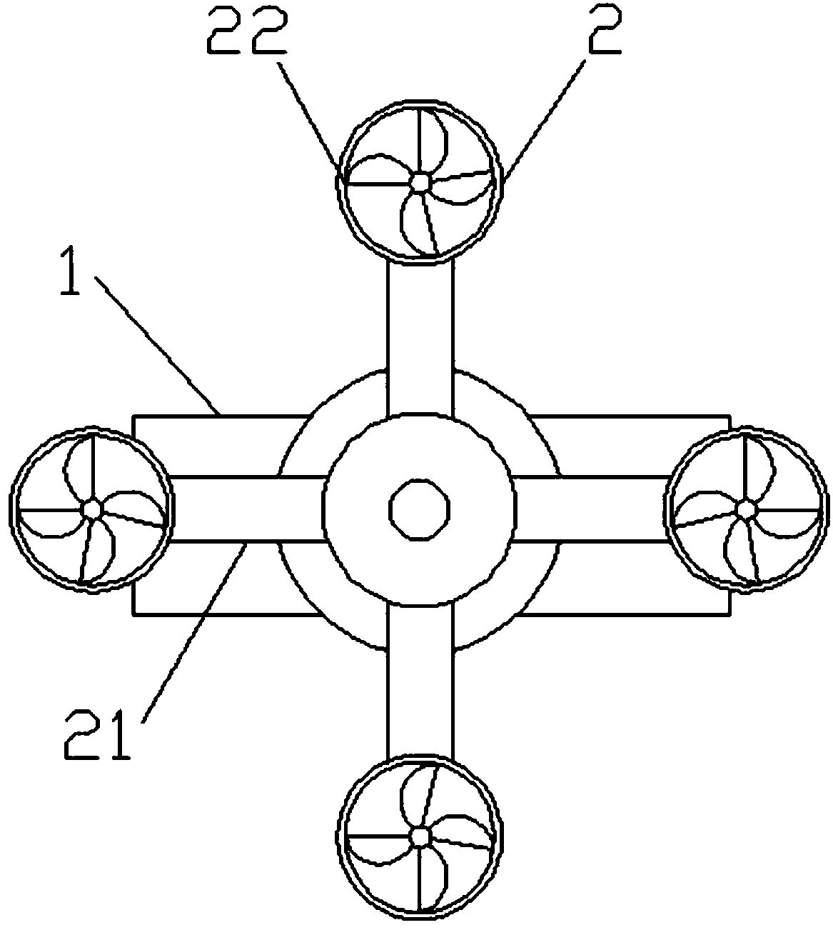 Air-land amphibious four-rotor unmanned aerial vehicle