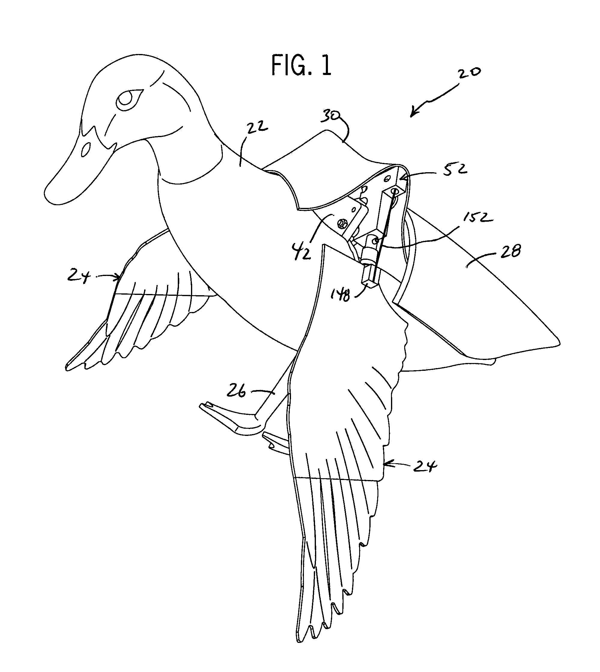 Motion decoy with biaxial wing beat