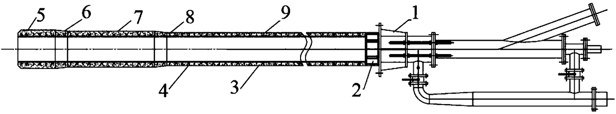 Mold for vertical stepped pouring of rotary kiln burner and pouring method of mold