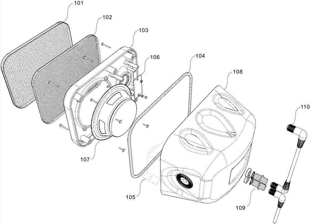 Weatherproof constant pressure linear array sound device