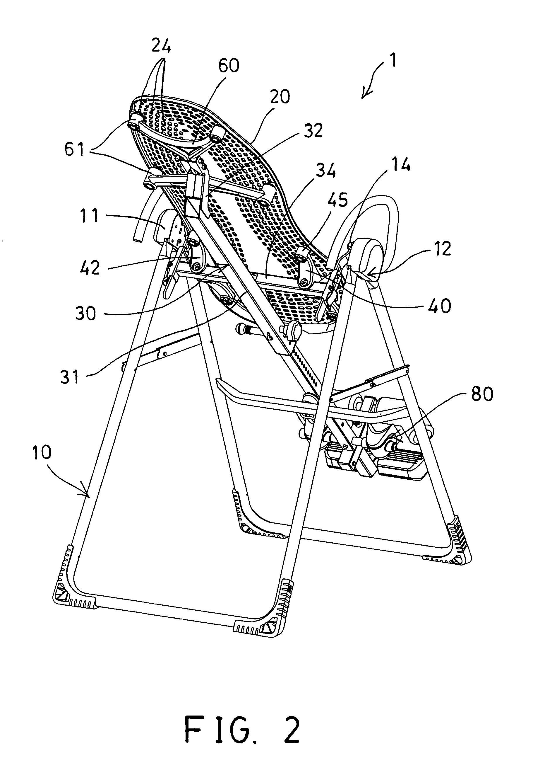 Table for tilting inversion exerciser