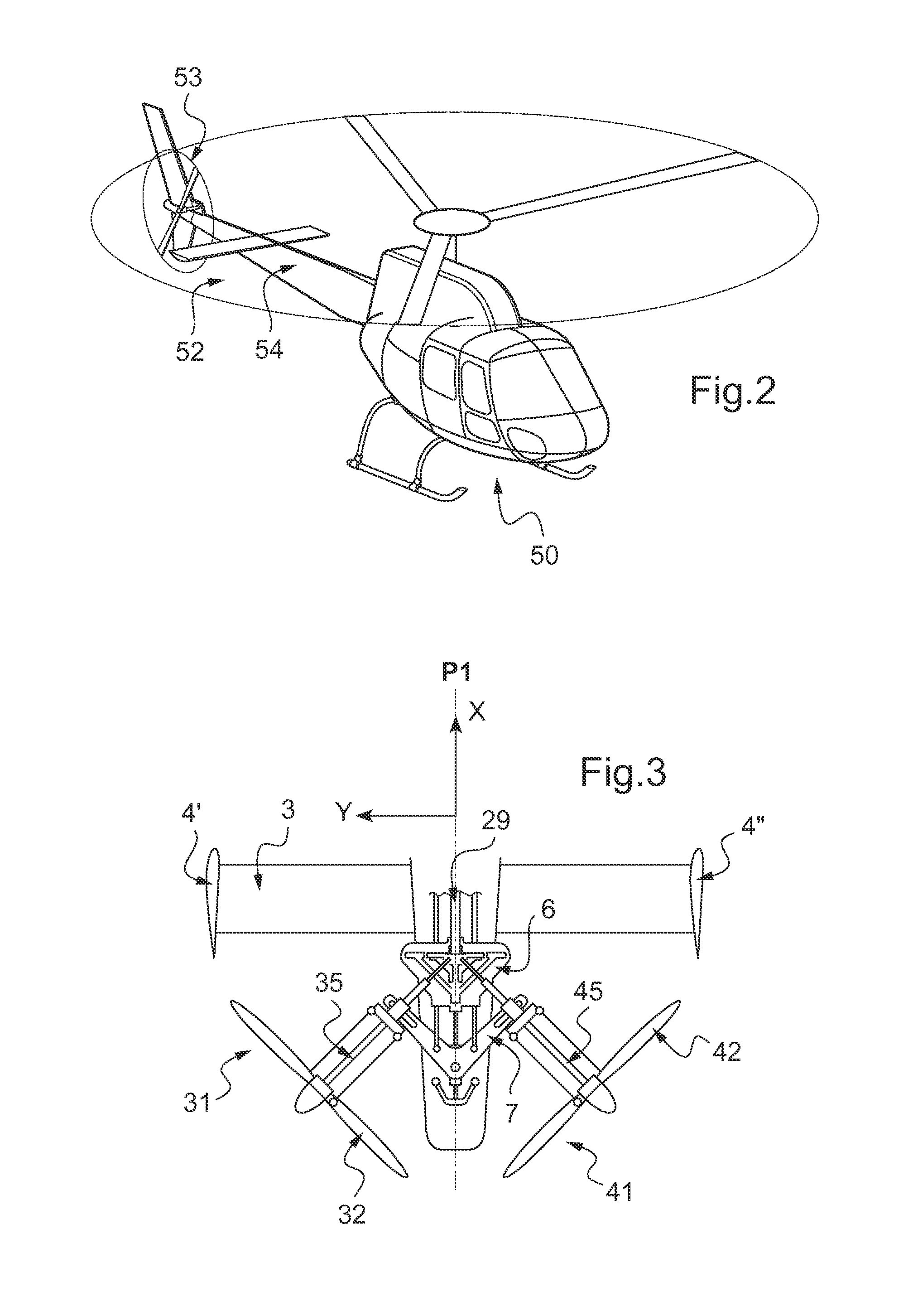 Anti-torque device with longitudinal thrust for a rotorcraft