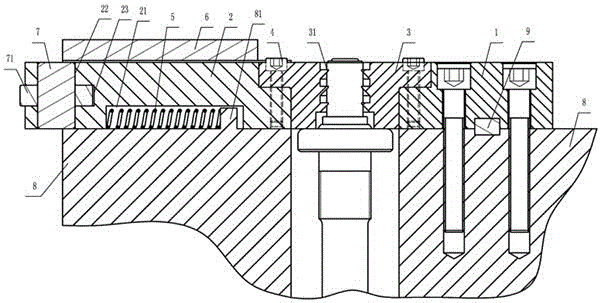 Clamping device for easily detachable spindle base