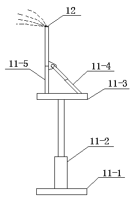 Artificial rainfall simulation device for debris flow test