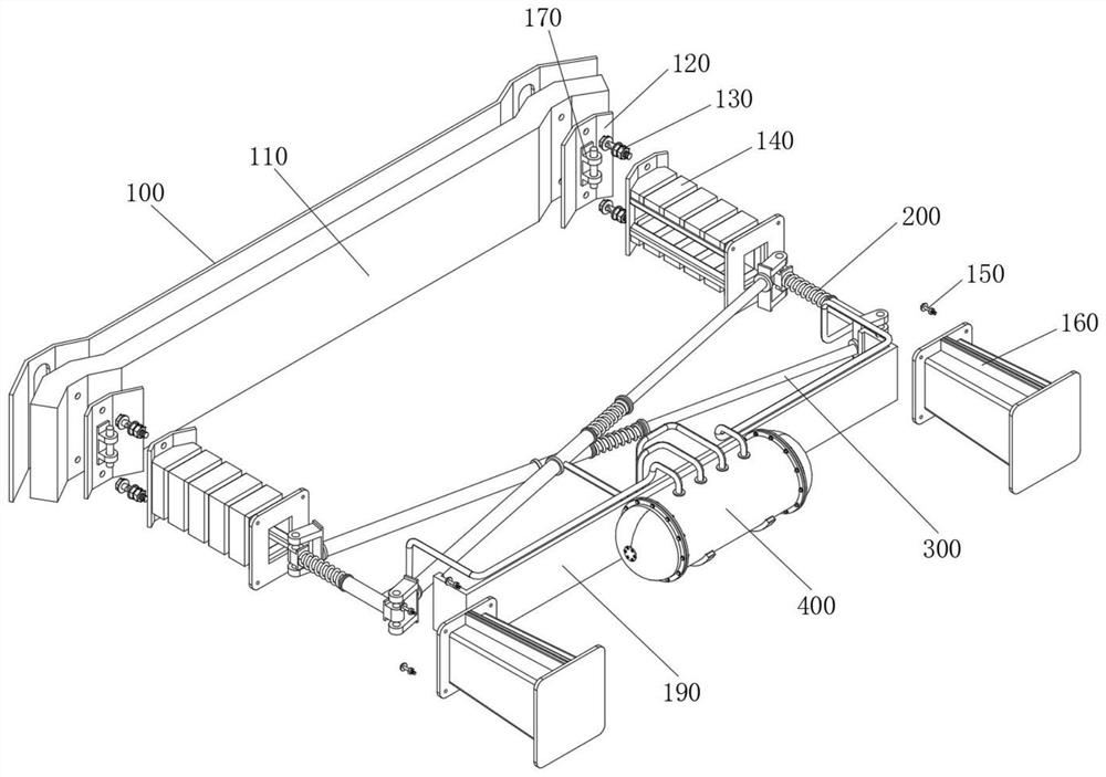 Automobile front end anti-collision assembly with hydraulic release buffer structure