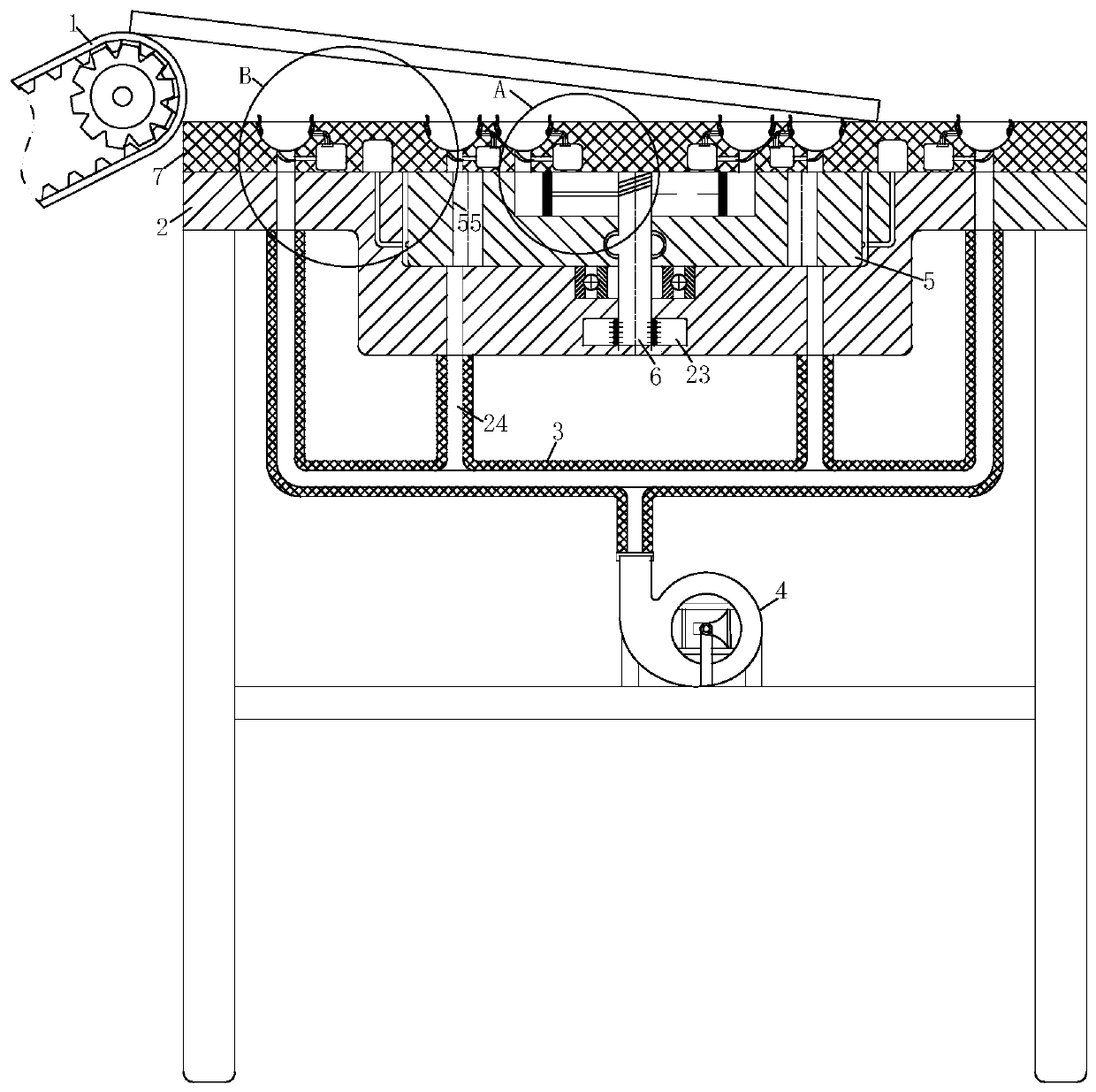 Suction disc type work table for mobile phone screen board production