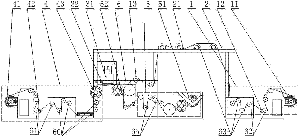 Automatic production system for glue spraying type gas-permeable membrane composite cloth