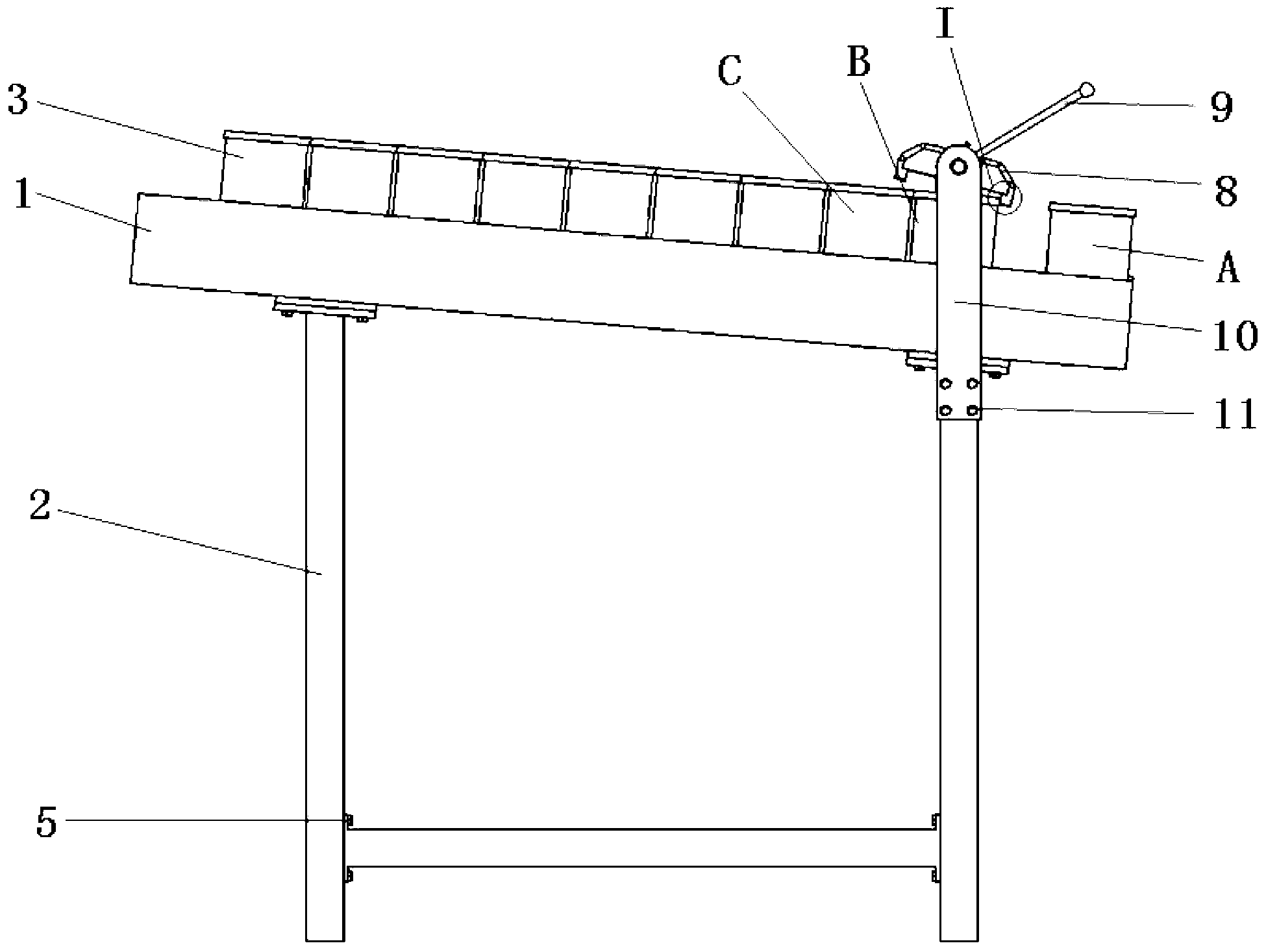 Material loading support with slide