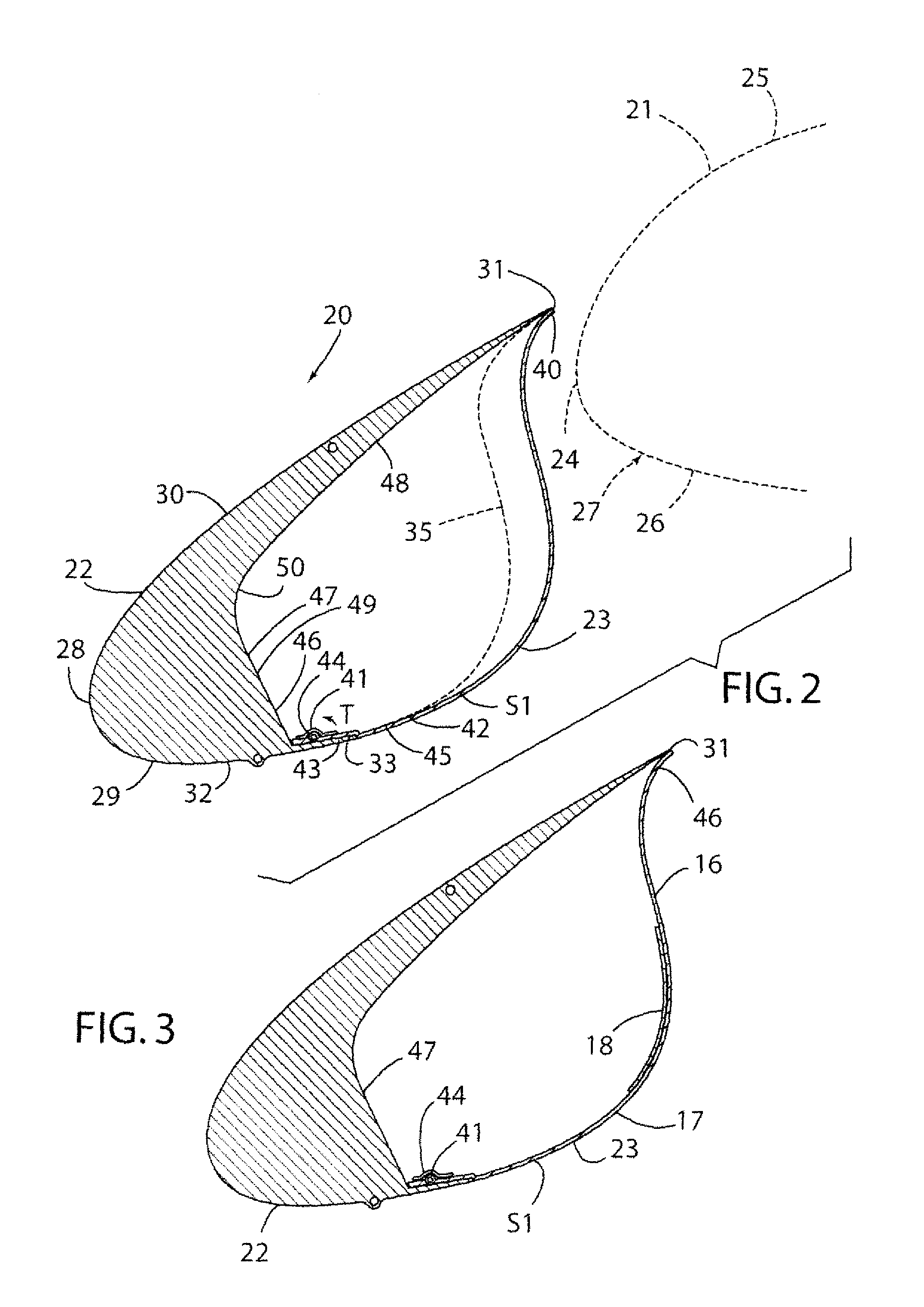 Autonomous slat-cove-filler device for reduction of aeroacoustic noise associated with aircraft systems