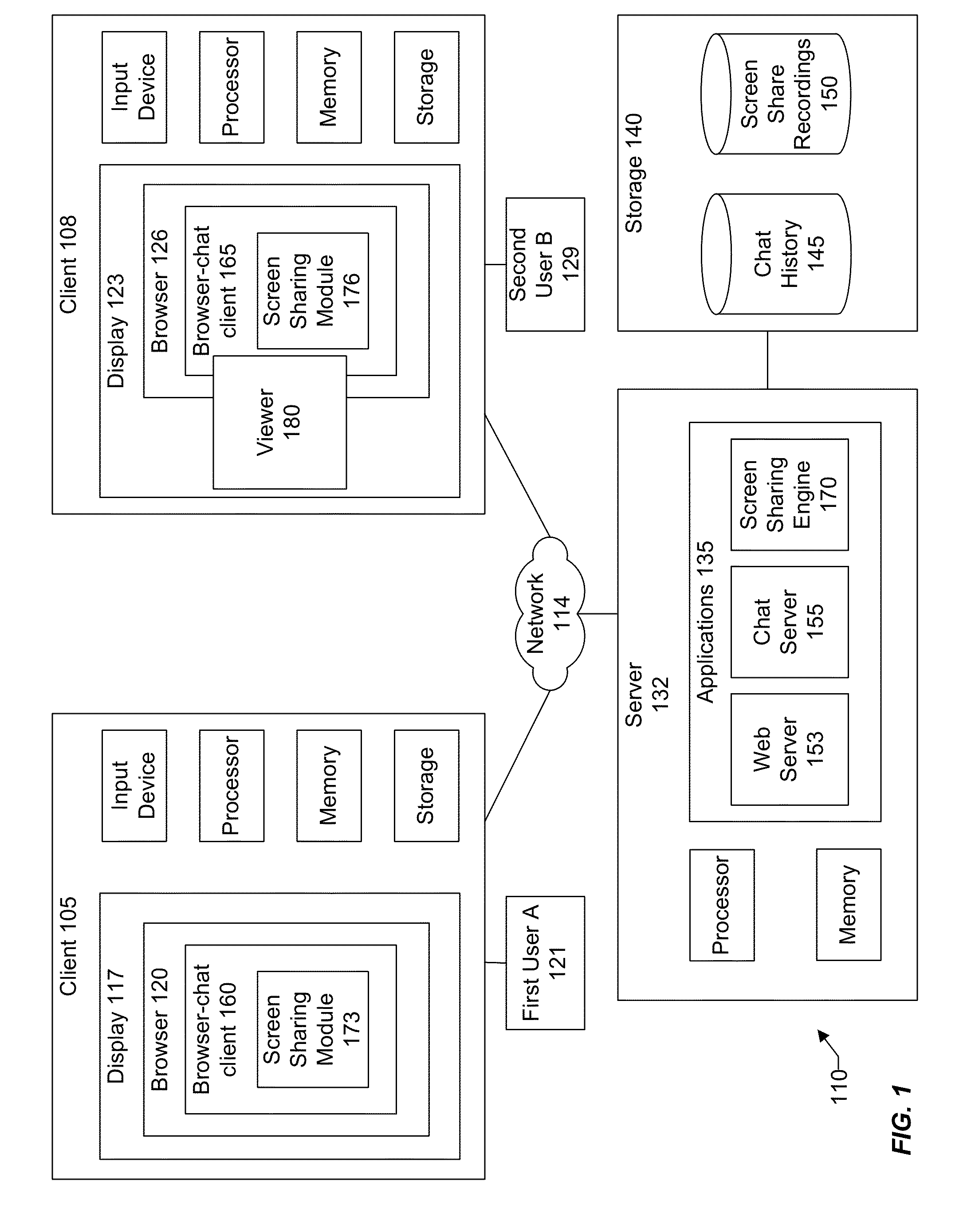 Providing active screen sharing links in an information networking environment