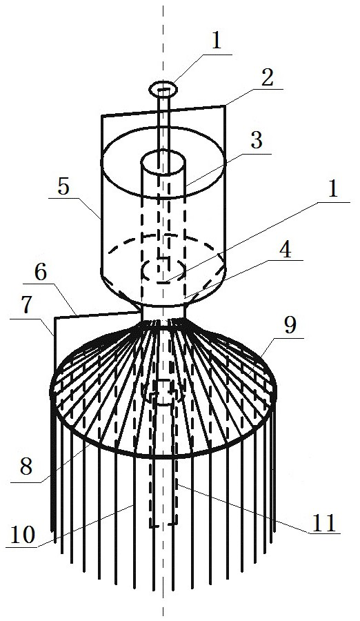 Ash scattering device for positioning and marking PHC pipe pile body