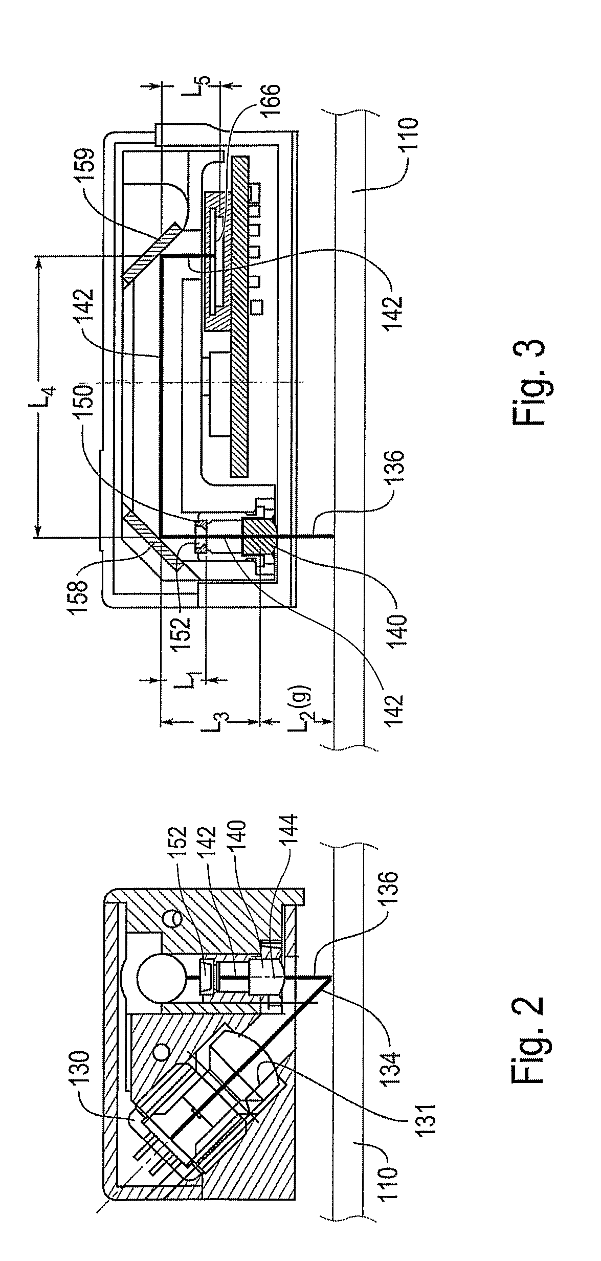 Displacement transducer with selectable detector area