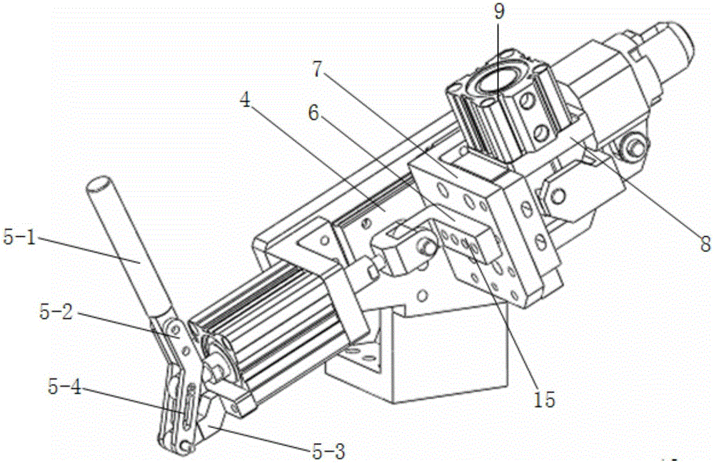 Pneumatic one-way tensioning hook pin device