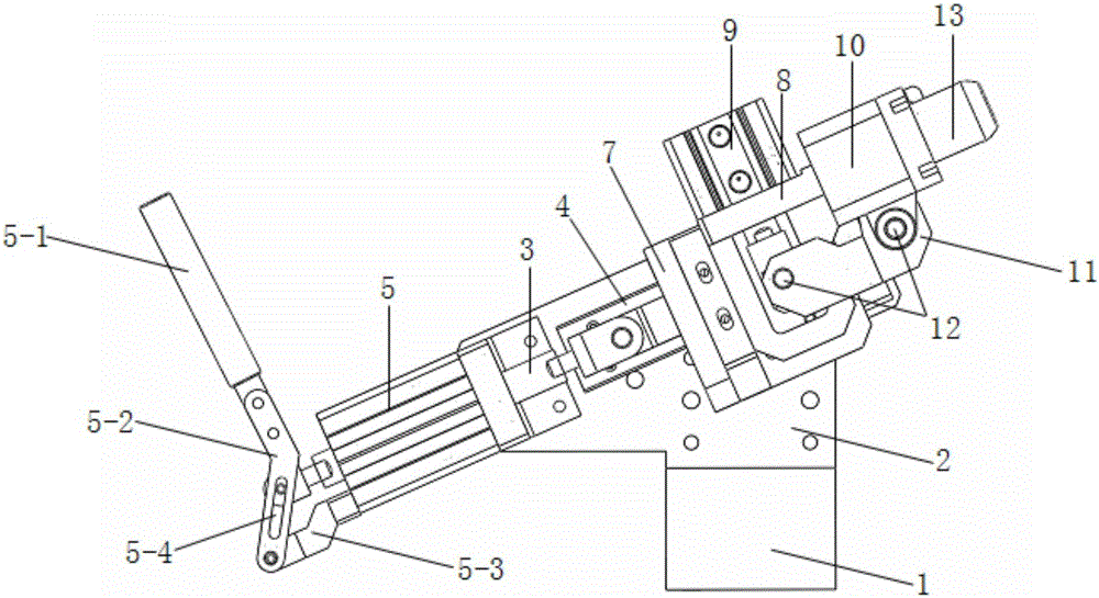 Pneumatic one-way tensioning hook pin device