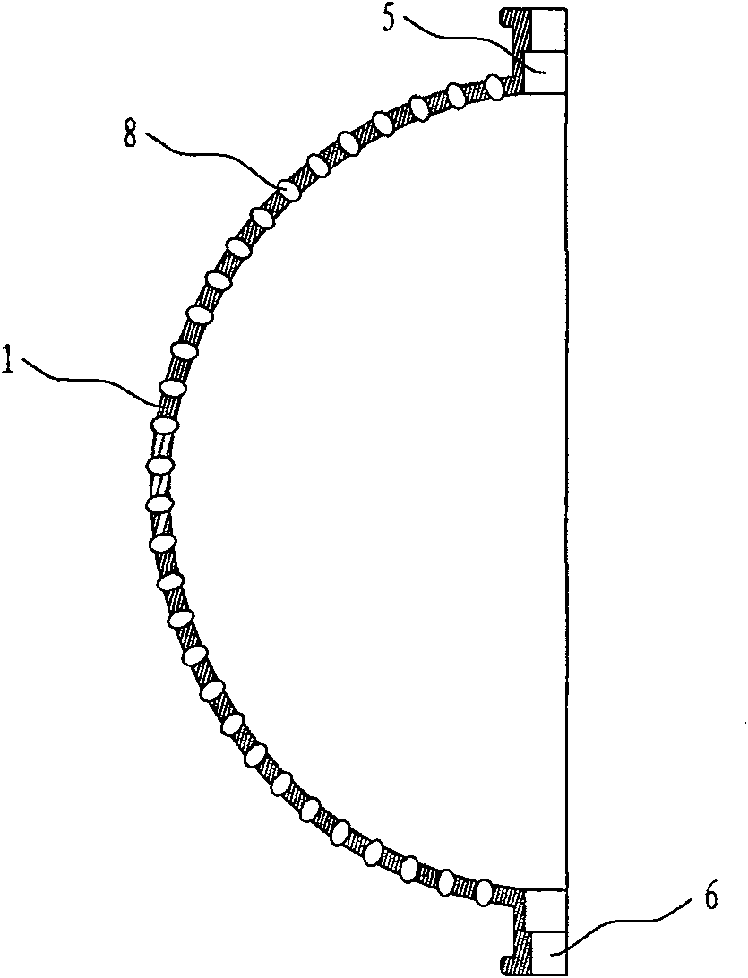 Ball light source device for lighting inwards