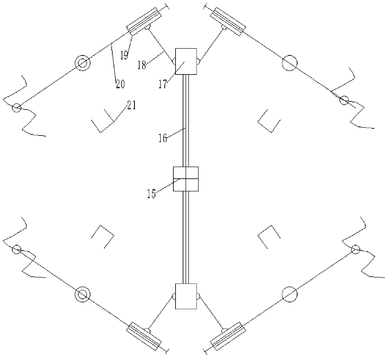 Collapsible storage type loop shooting four-axis aircraft, control method and fire extinguisher group